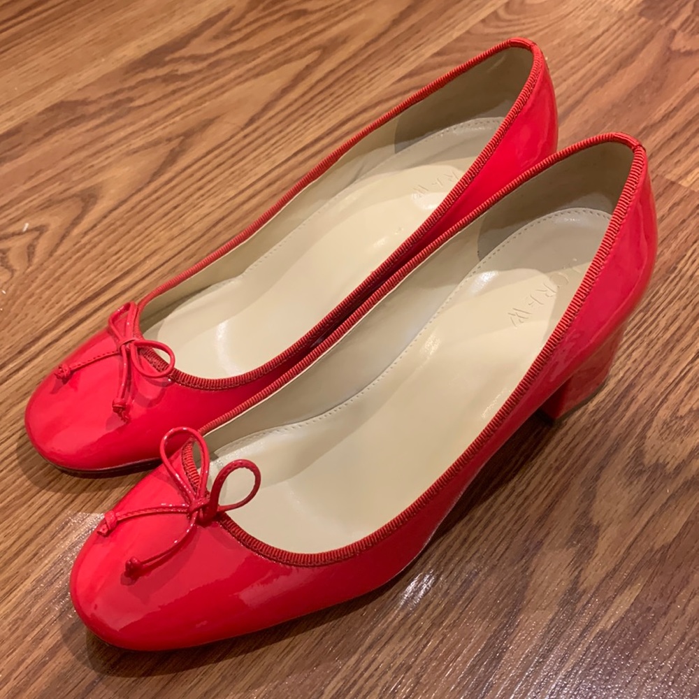 J Crew Ballet Pumps in Cherry Red